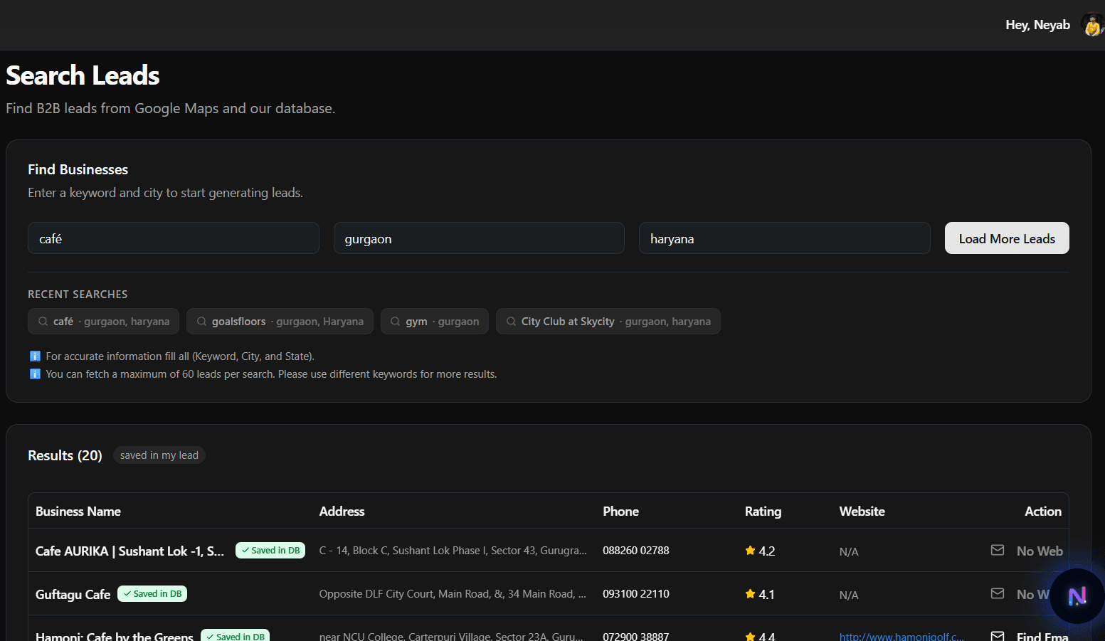 Email Scraper UI